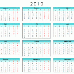 Jahreskalender 2010 Office-Vorlage – kostenlos runterladen