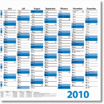 Jahreskalender für 2010 kostenlos runterladen und ausdrucken